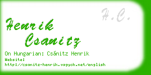 henrik csanitz business card