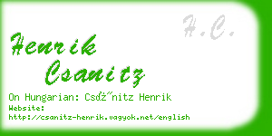 henrik csanitz business card